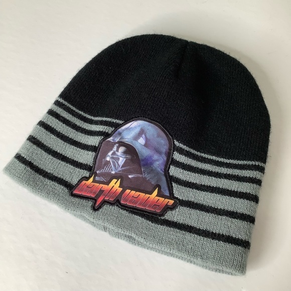 Star Wars Darth Vader large front Logo knit beanie cap hat size One Size EUC - Picture 8 of 16
